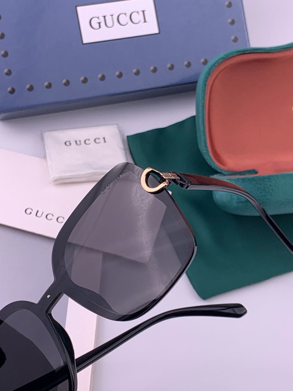 Gucci G9223 Polarized Square Black Lens Sunglasses for Men & Women - 431363 - detail image 7
