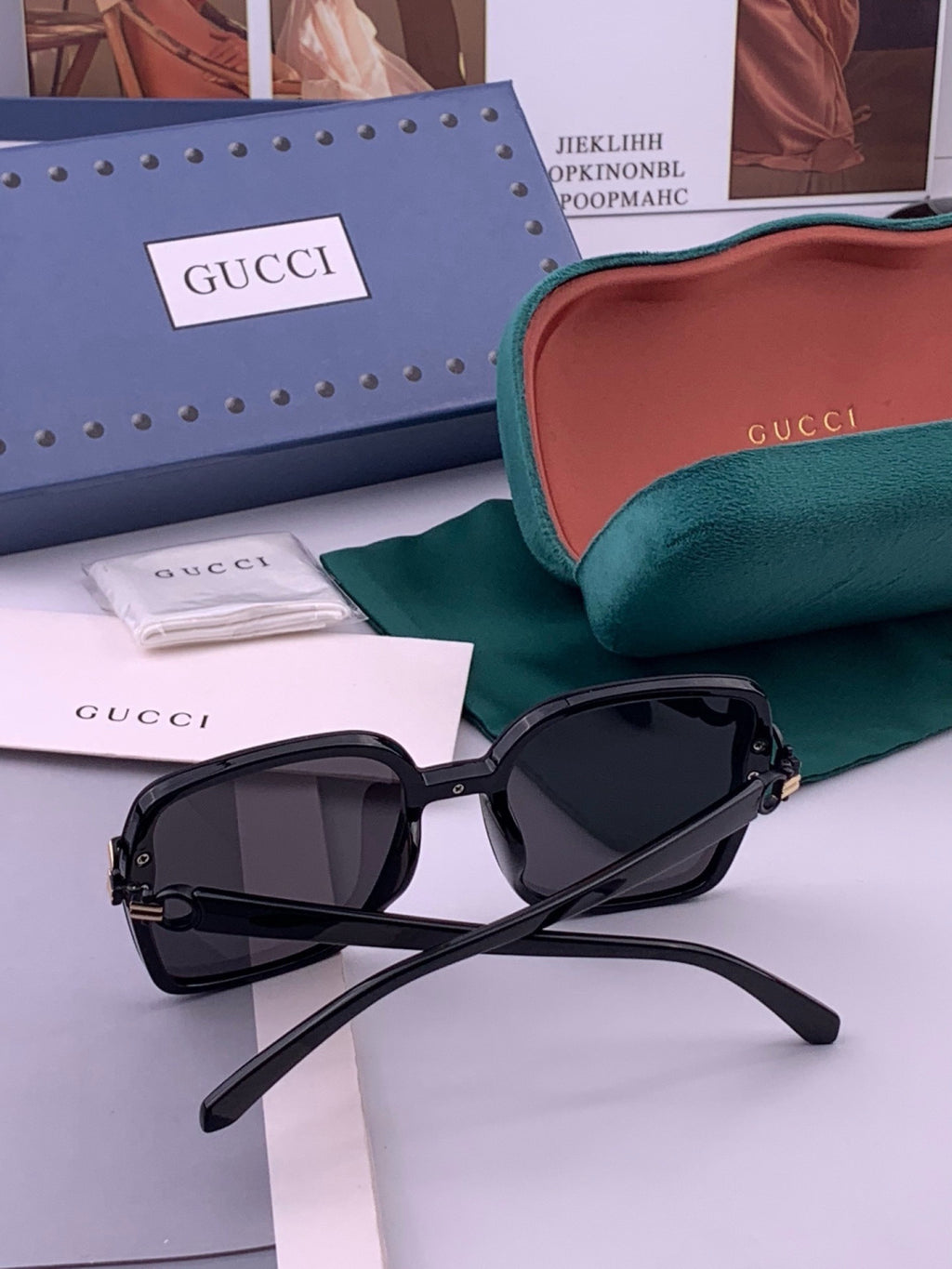 Gucci G9223 Polarized Square Black Lens Sunglasses for Men & Women - 431363 - detail image 6
