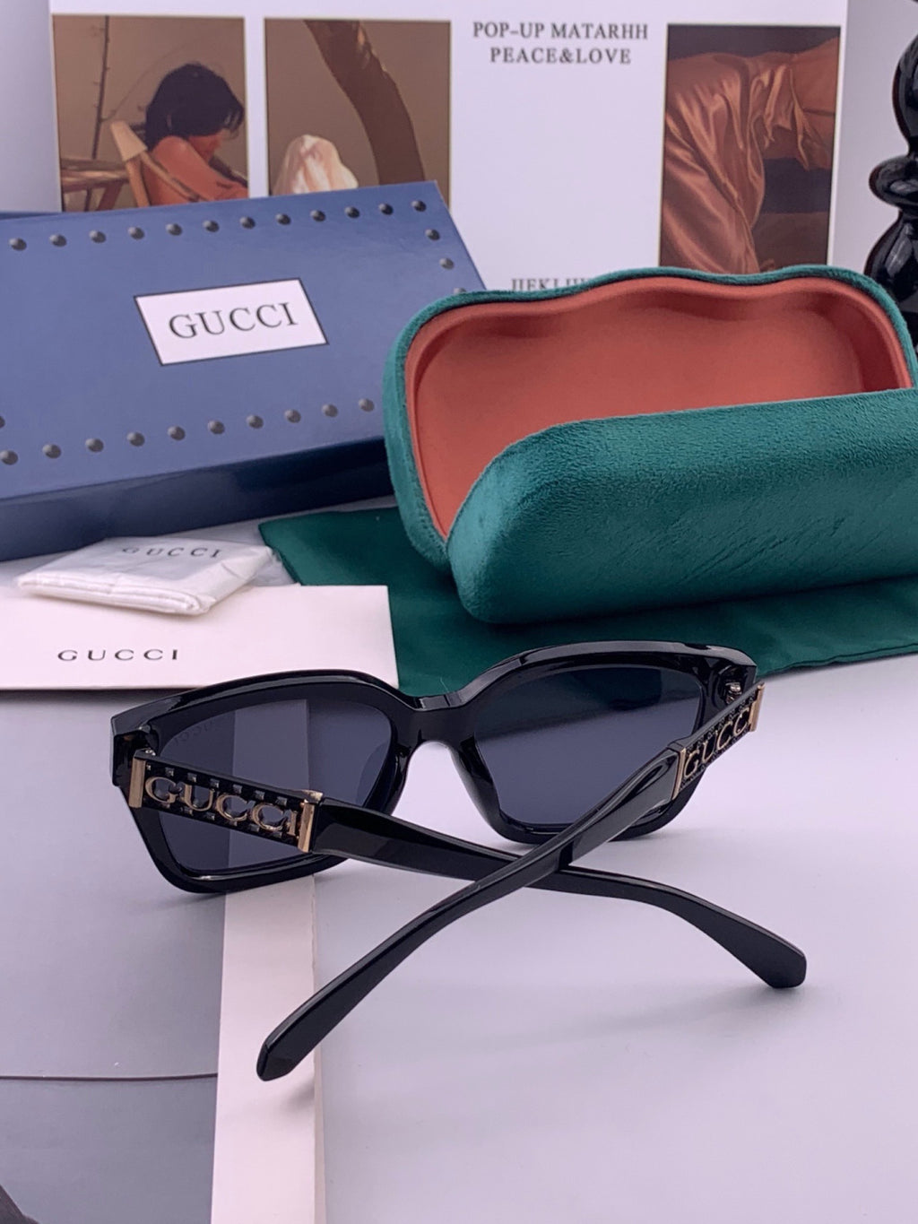 Gucci G16911 Square Gold Lens Sunglasses for Men & Women - 431357 - detail image 4
