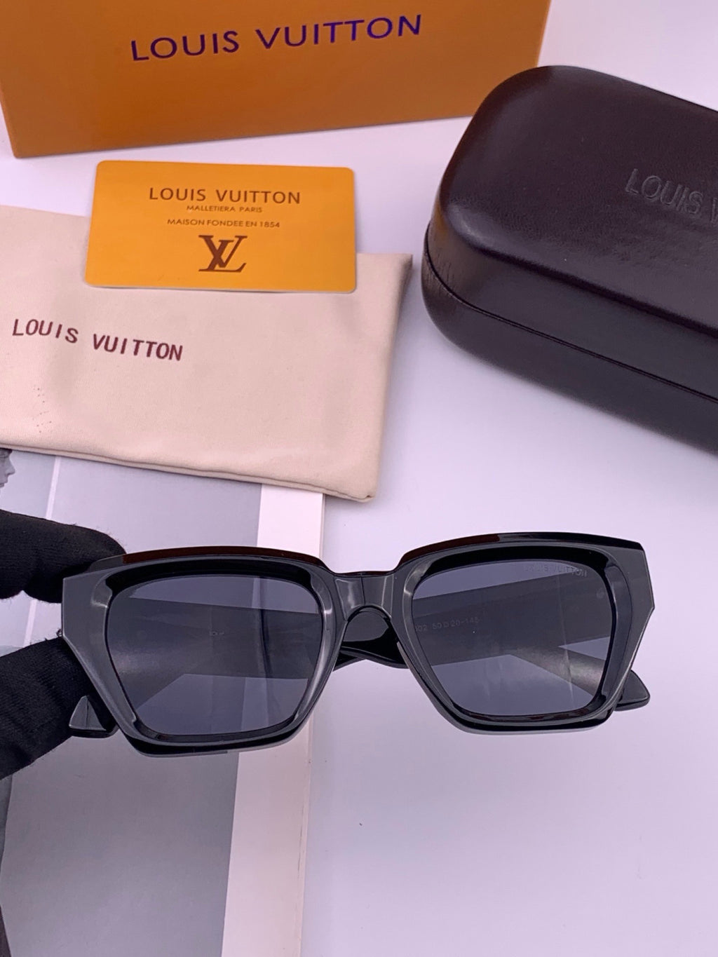 Louis Vuitton L26900 Square Black Lens Sunglasses for Women - 431180
