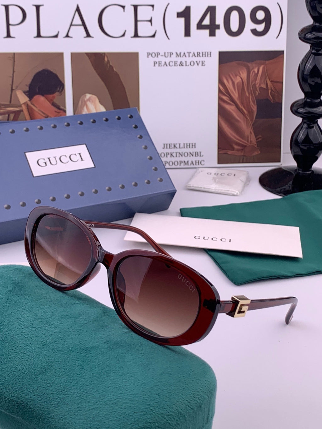 Gucci G35805 Square Black Lens Sunglasses for Men & Women - 431358 - detail image 2