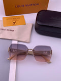 Louis Vuitton L9261 Square Gold Lens Sunglasses for Men & Women - 431181