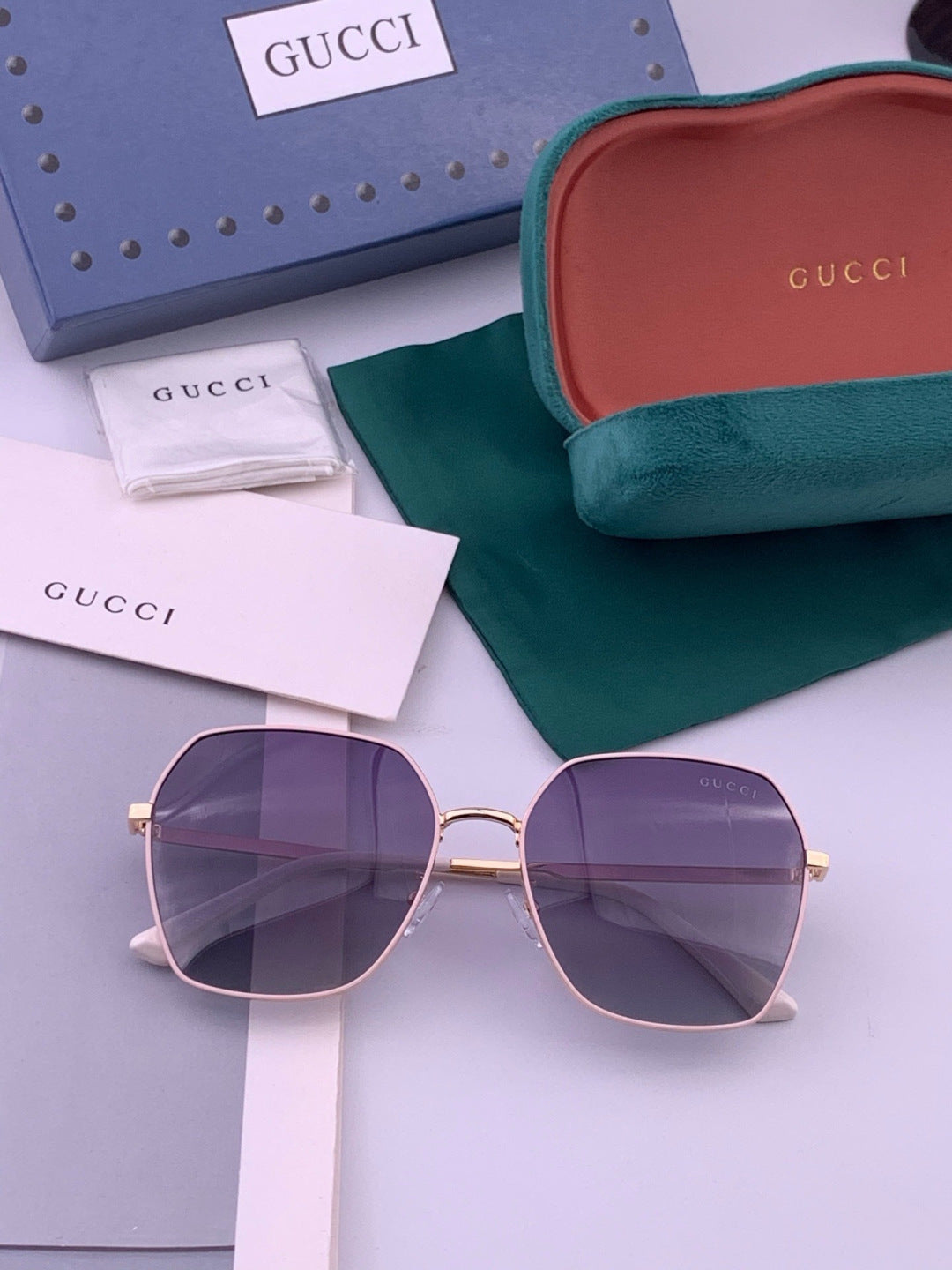 Gucci G5826 Metal Square Black Lens Sunglasses for Men & Women - 431359 - detail image 8