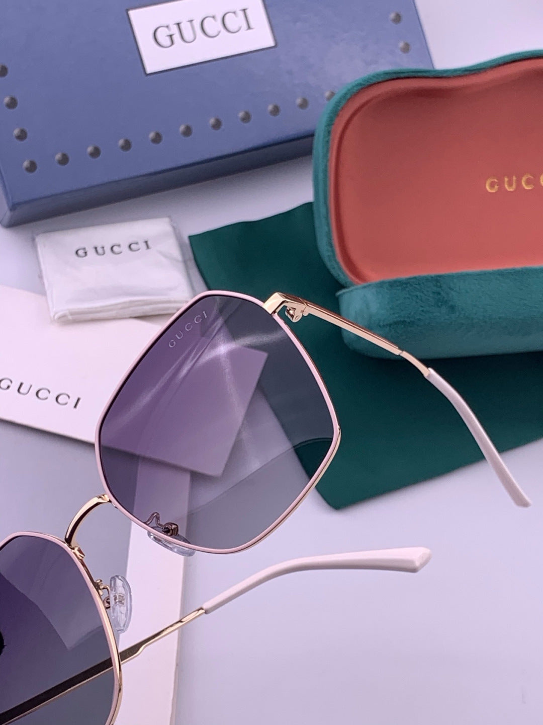 Gucci G5826 Metal Square Black Lens Sunglasses for Men & Women - 431359 - detail image 3