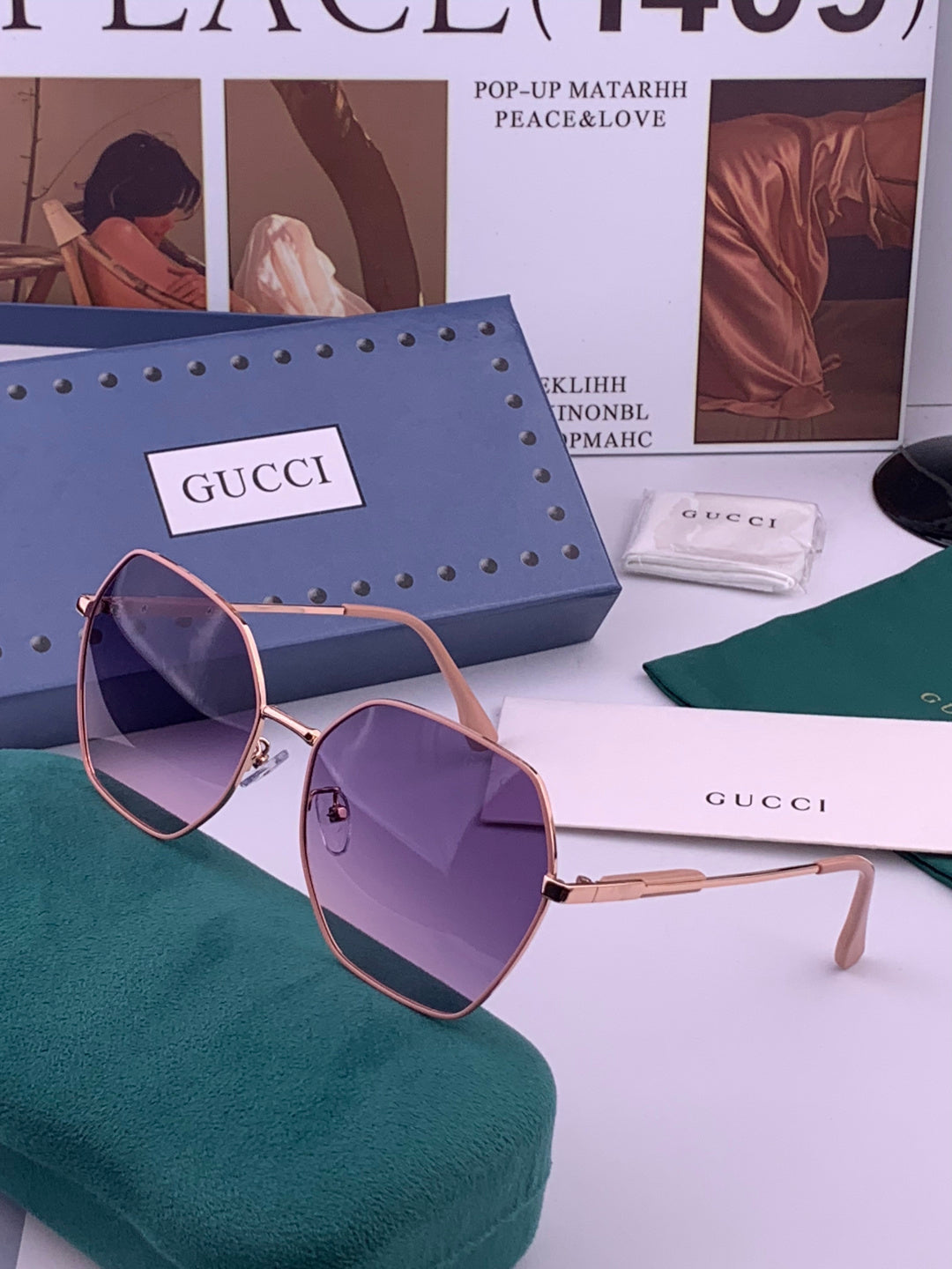 Gucci G9822 Polarized Oversized Brown Lens Sunglasses for Men & Women - 431344 - detail image 2