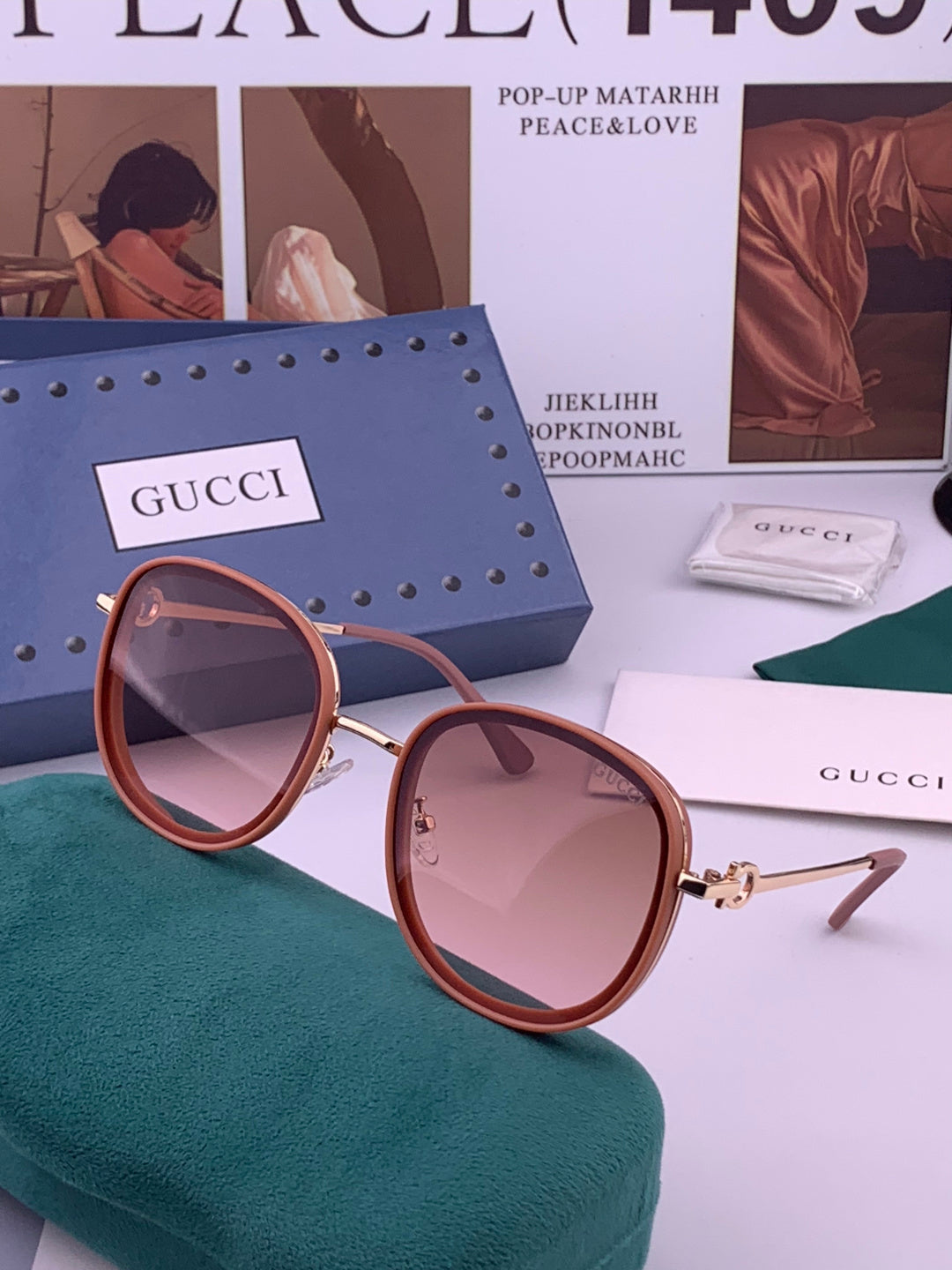 Gucci G9680 Polarized Fashion Gold Lens Sunglasses for Men & Women - 431346 - detail image 2