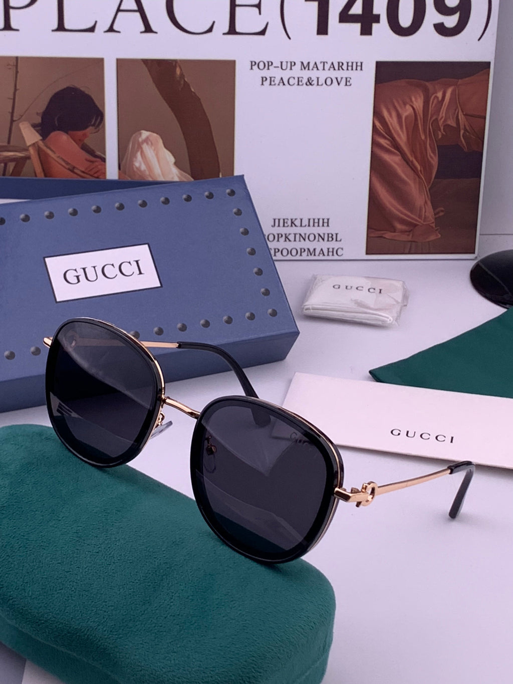 Gucci G9680 Polarized Fashion Black Lens Sunglasses for Men & Women - 431347 - detail image 2
