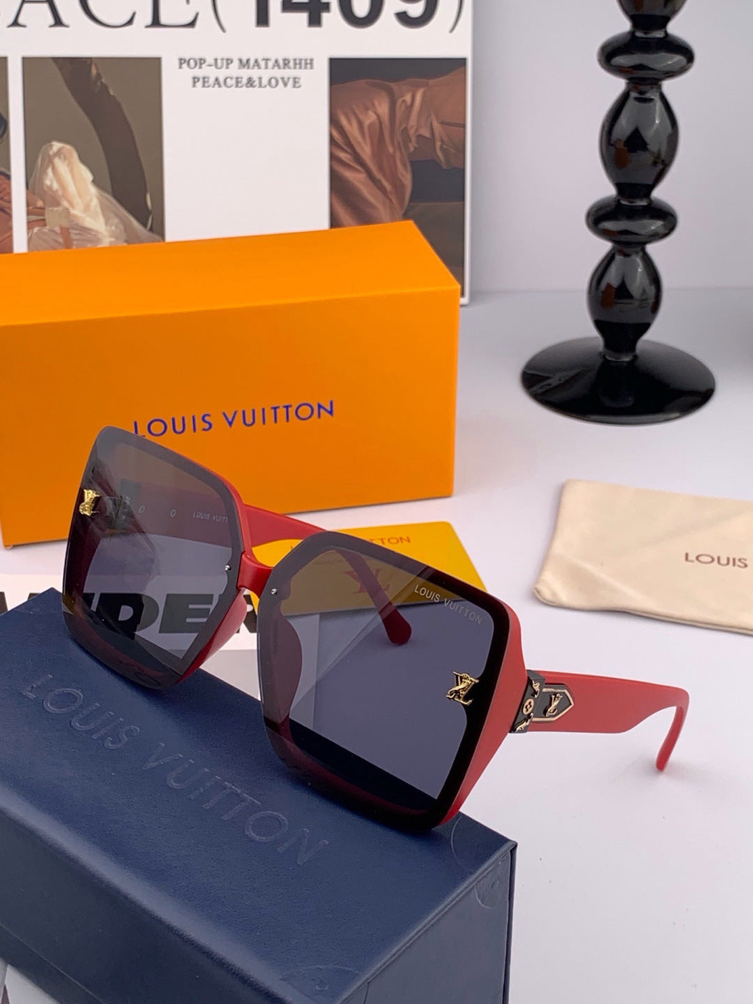 Louis Vuitton L3230 Square Brown Lens Sunglasses for Men & Women - 431165 - detail image 4
