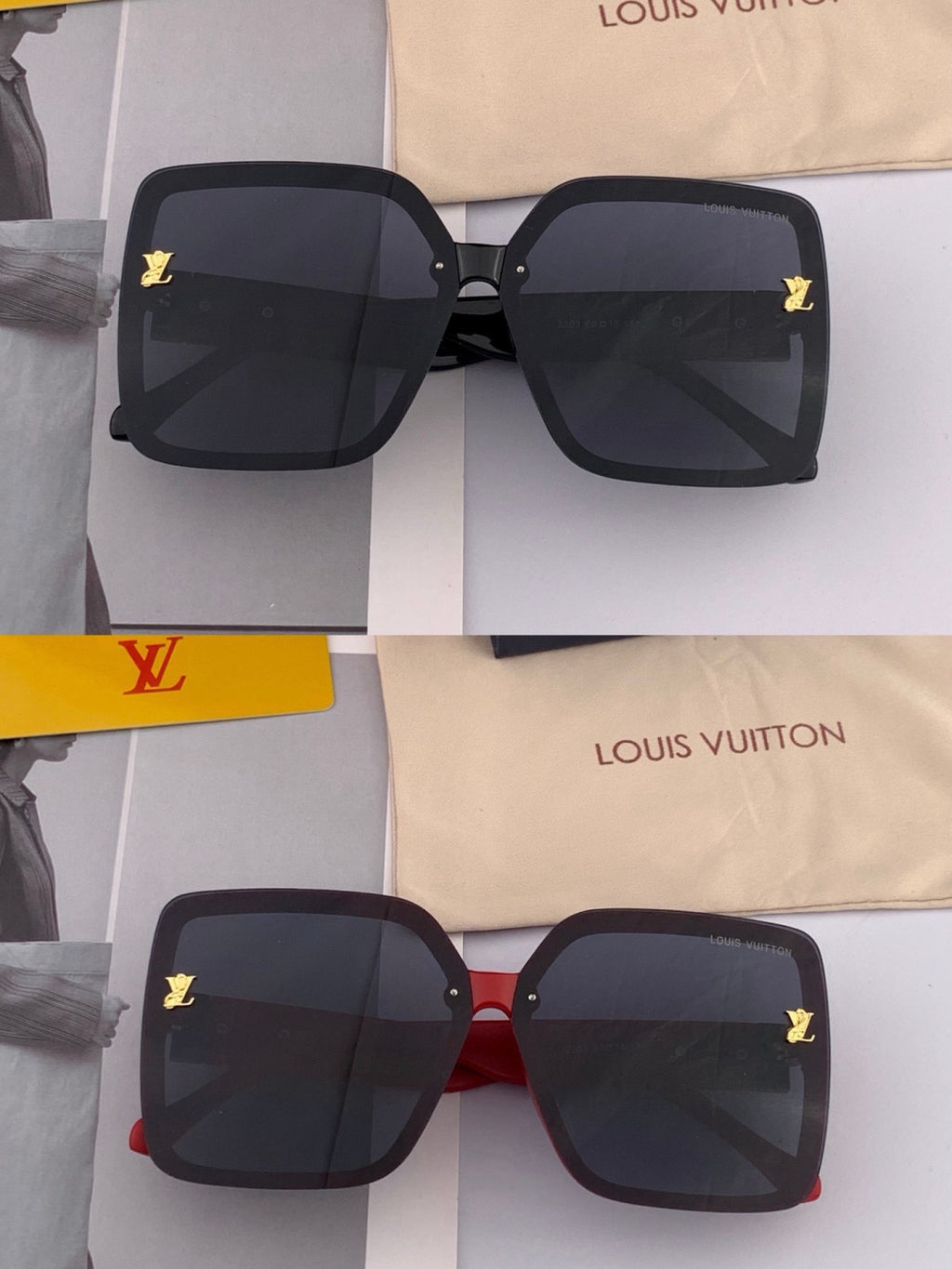 Louis Vuitton L3230 Square Brown Lens Sunglasses for Men & Women - 431165 - detail image 7