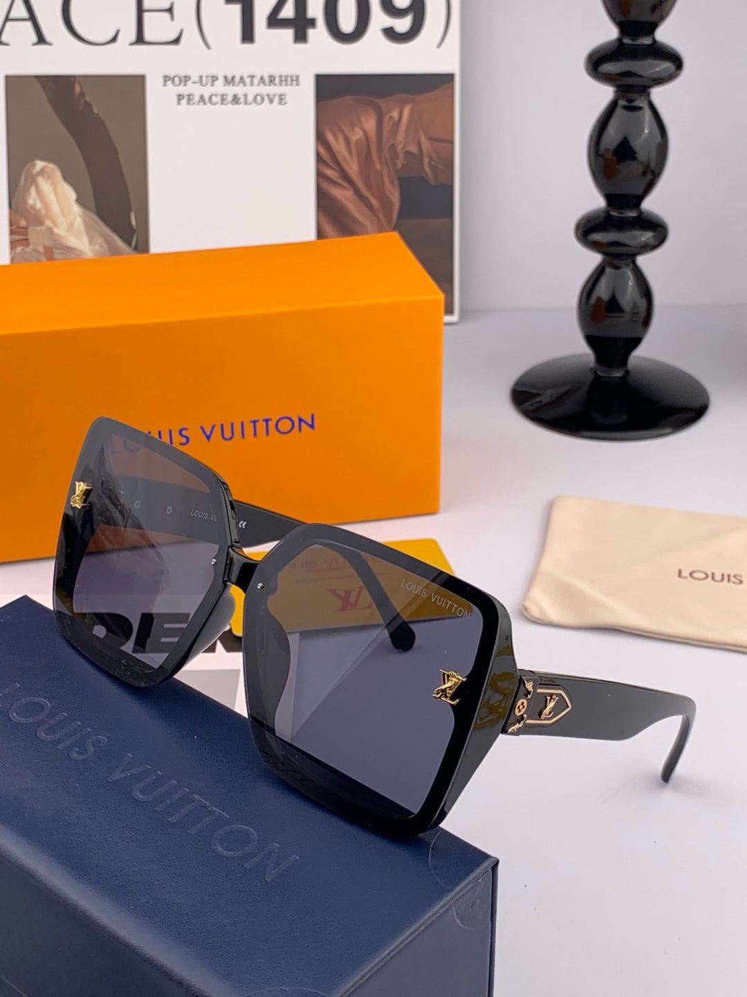Louis Vuitton L3230 Square Brown Lens Sunglasses for Men & Women - 431165 - detail image 3