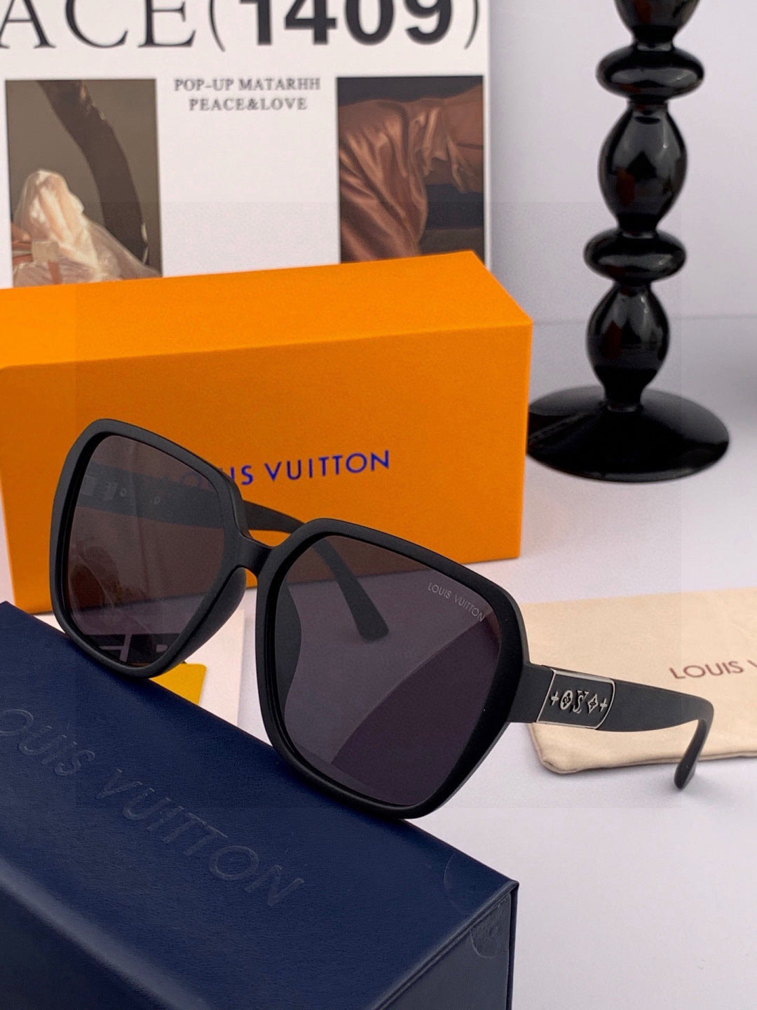 Louis Vuitton L3305 Square Red Lens Sunglasses for Men & Women - 431166 - detail image 6