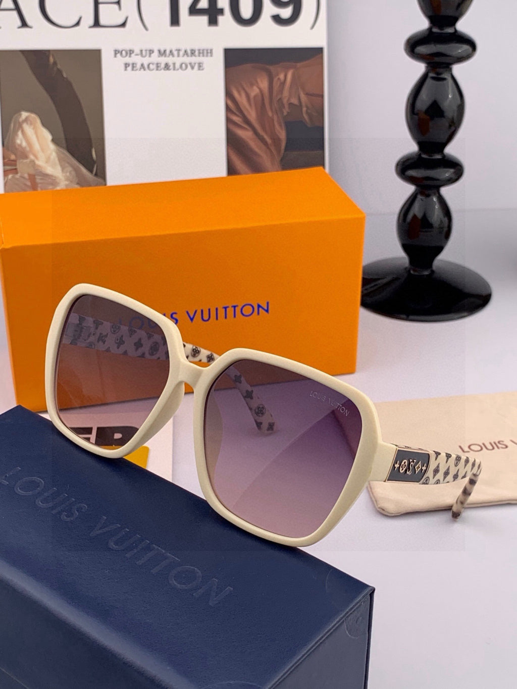 Louis Vuitton L3305 Square Red Lens Sunglasses for Men & Women - 431166 - detail image 5