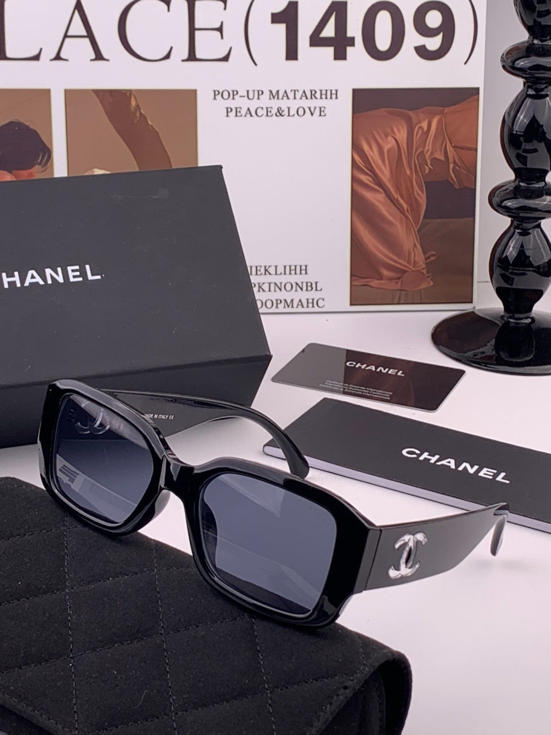 Chanel CH76910 Square Black Lens Sunglasses for Men & Women - 431575 - detail image 2