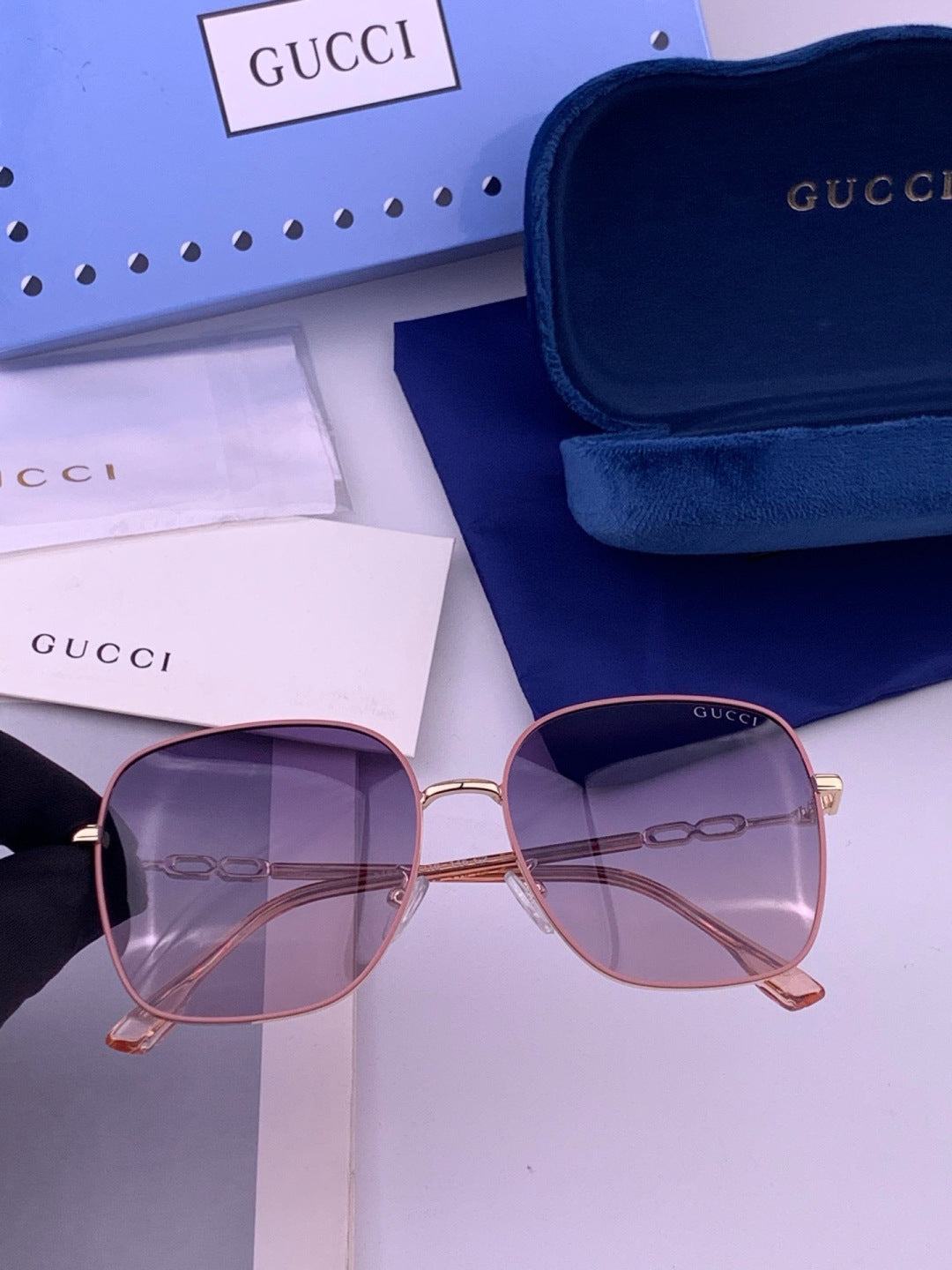 Gucci G3818 Metal Fashion Red Lens Sunglasses for Men & Women - 431356