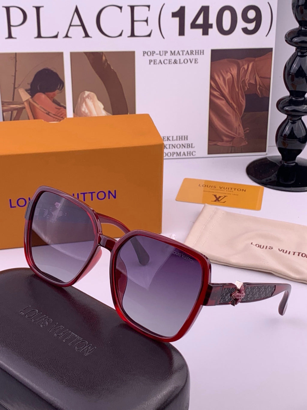 Louis Vuitton 2614 Polarized Square Gold Lens Sunglasses for Men & Wo - 431173 - detail image 2
