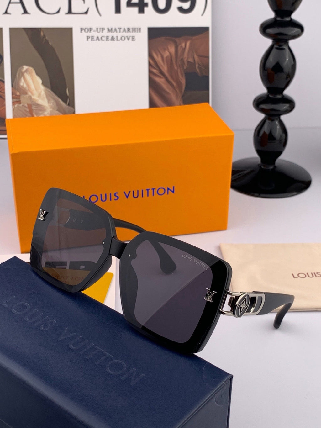 Louis Vuitton L5304 Polarized Square Gold Lens Sunglasses for Men & W - 431176 - detail image 4