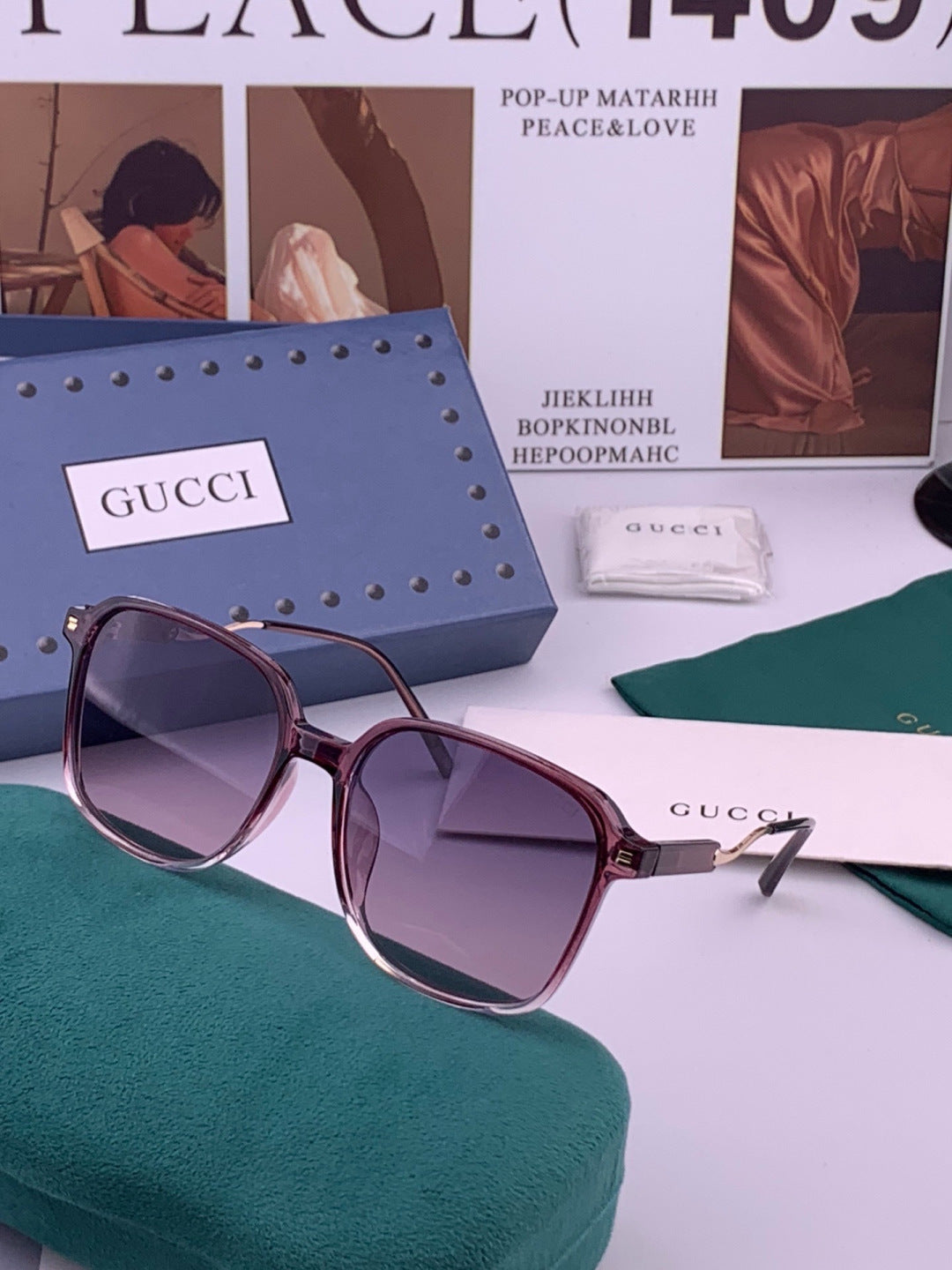 Gucci G7231 Metal Fashion Red Lens Sunglasses for Men & Women - 431326 - detail image 2