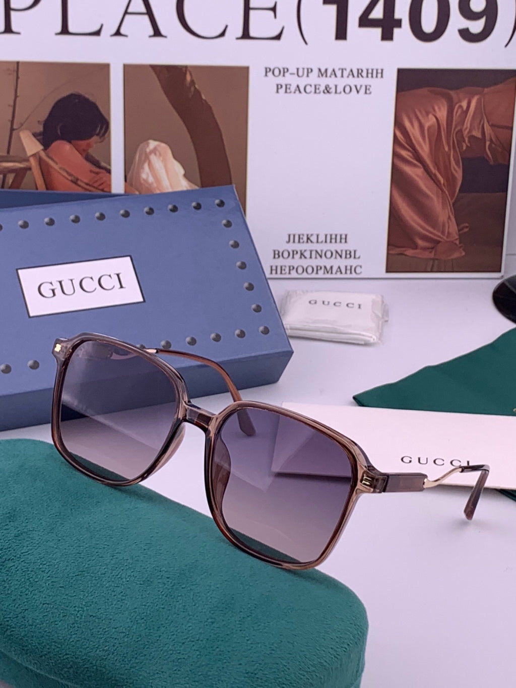 Gucci G7231 Metal Fashion Red Lens Sunglasses for Men & Women - 431328 - detail image 2