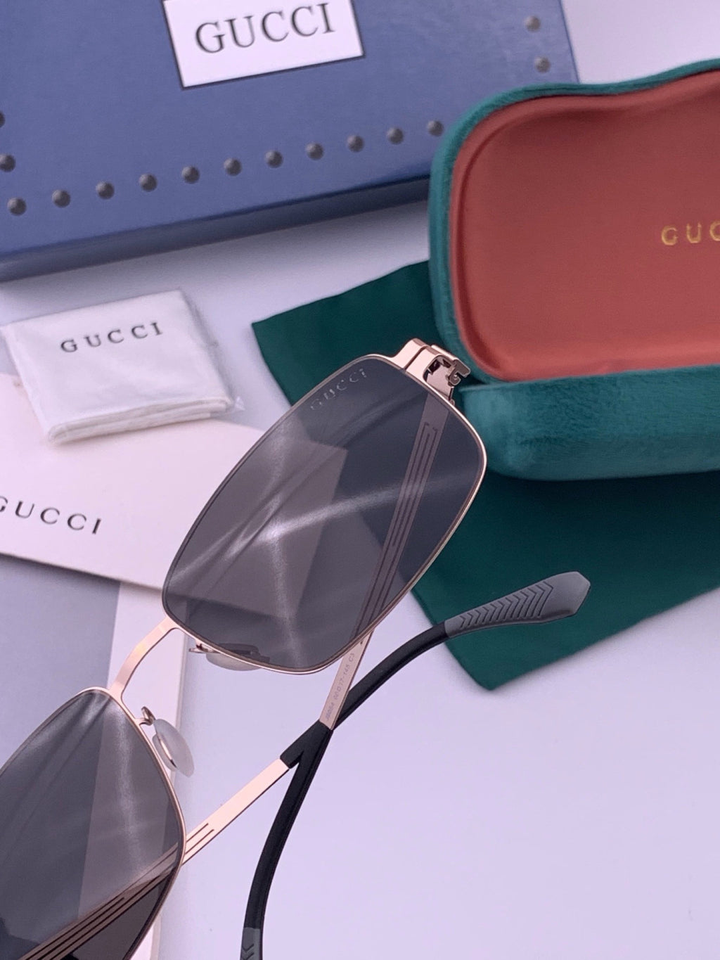 Gucci G4805 Polarized Aviator Black Lens Sunglasses for Men - 431330 - detail image 3