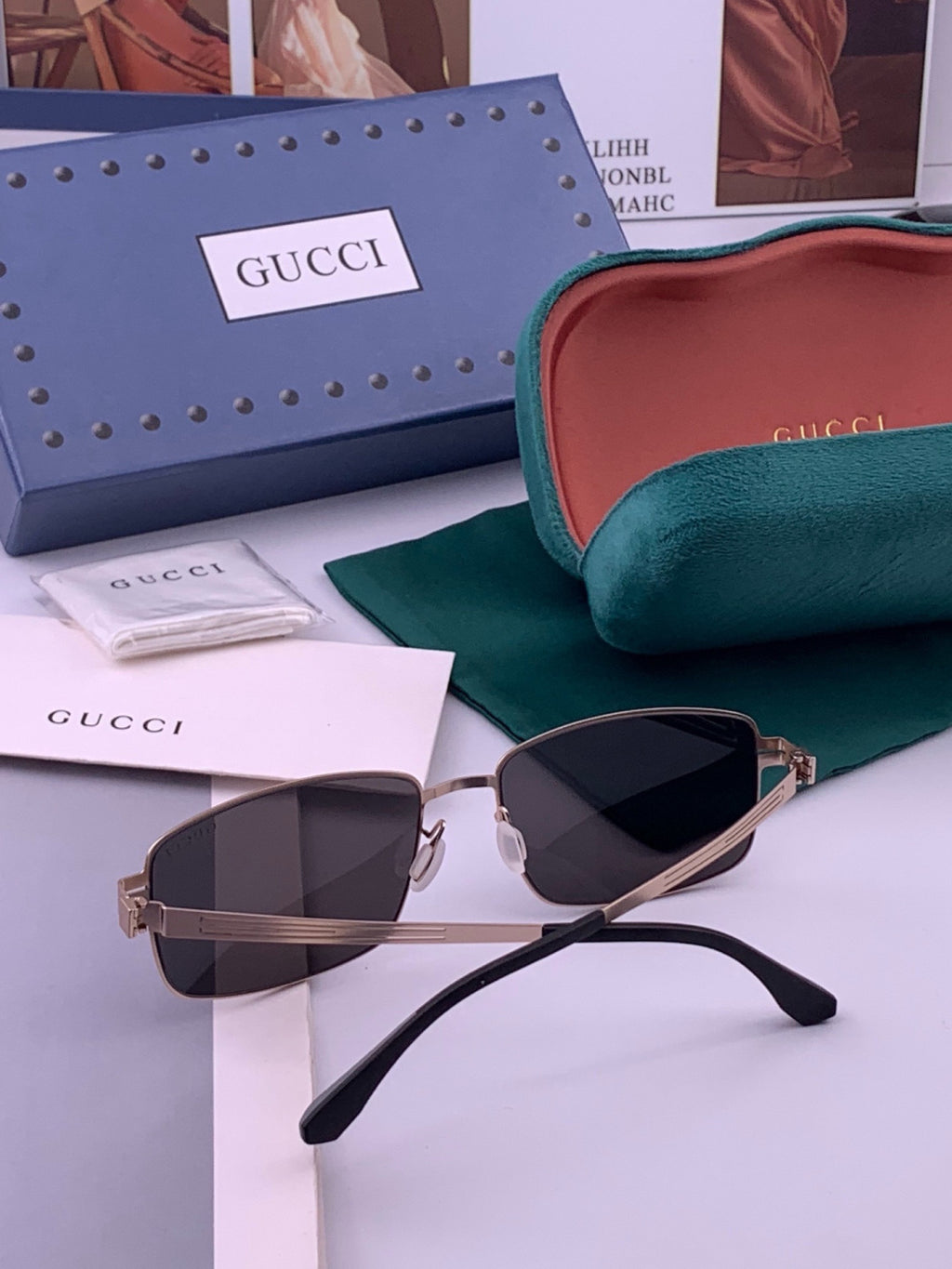 Gucci G4805 Polarized Aviator Black Lens Sunglasses for Men - 431330 - detail image 7