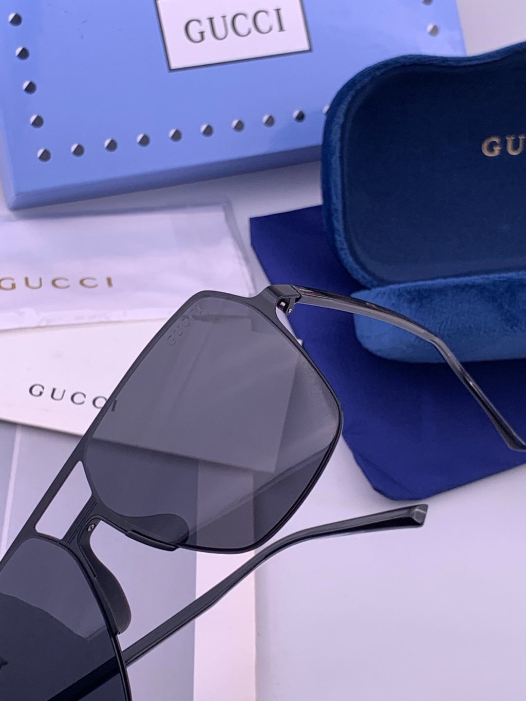 Gucci G11803 Polarized Aviator Orange Lens Sunglasses for Men - 431334 - detail image 3