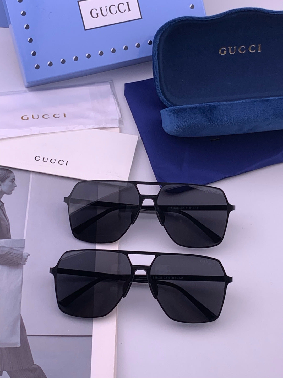 Gucci G11803 Polarized Aviator Orange Lens Sunglasses for Men - 431334 - detail image 7