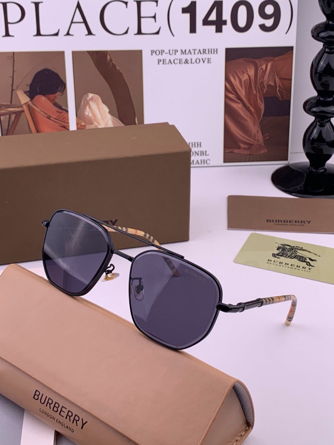 Burberry B938 Aviator Blue Lens Sunglasses for Men - 449592 - detail image 2