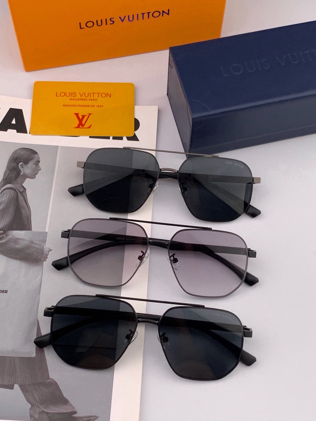 Louis Vuitton L88903 Polarized Aviator Gold Lens Sunglasses for Men - 448601 - detail image 4