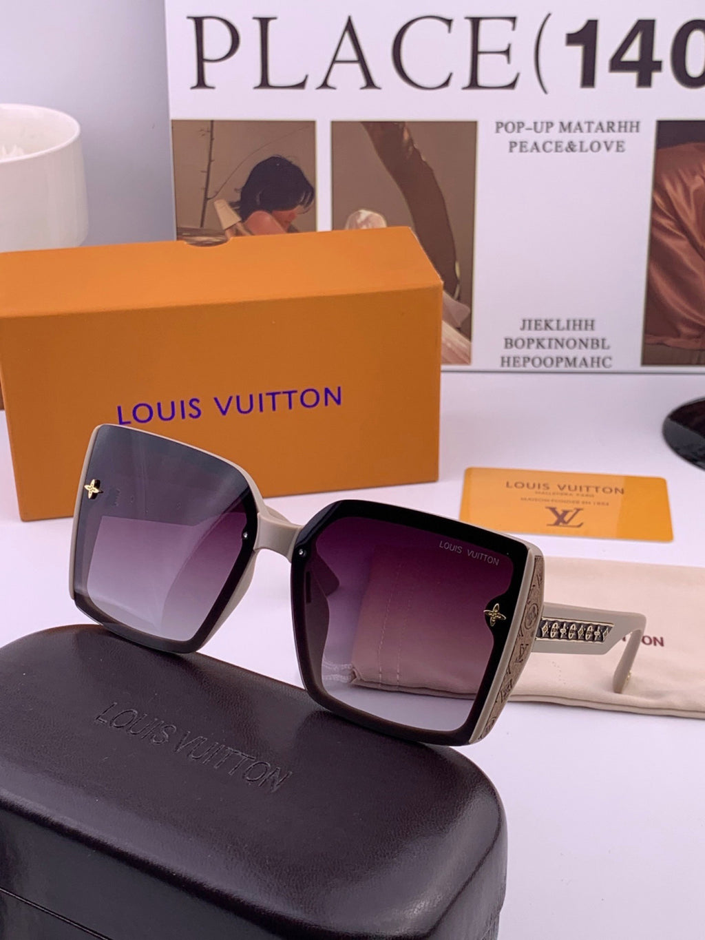 Louis Vuitton Fashion Gold Lens Sunglasses for Men & Women - 448591 - detail image 2
