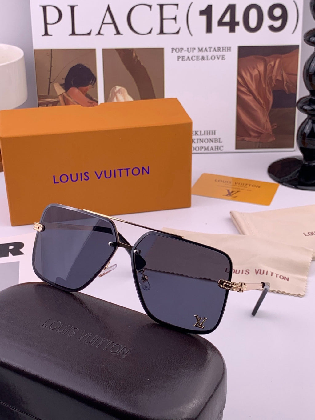 Louis Vuitton L91747 Aviator Orange Lens Sunglasses for Men & Women - 448594 - detail image 2