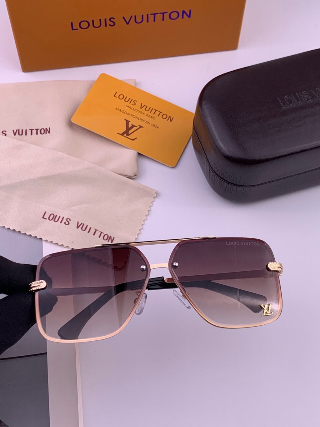 Louis Vuitton L91747 Aviator Orange Lens Sunglasses for Men & Women - 448595 - detail image 5