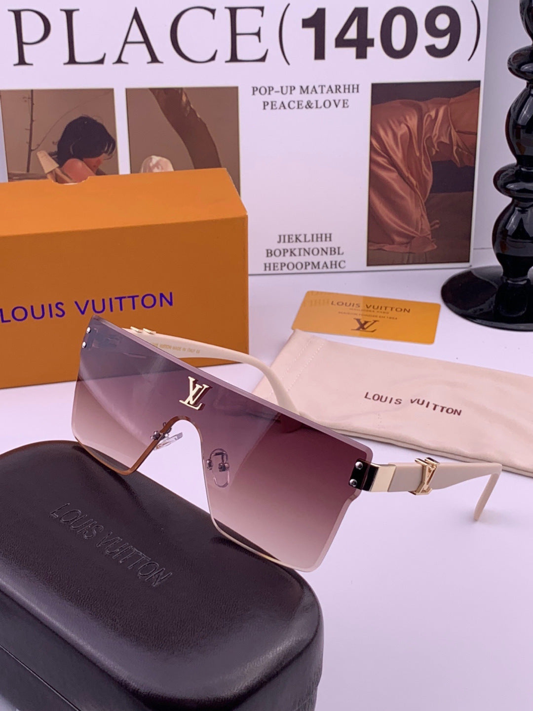 Louis Vuitton L36000 Oversized Purple Lens Sunglasses for Men & Women - 448602 - detail image 2