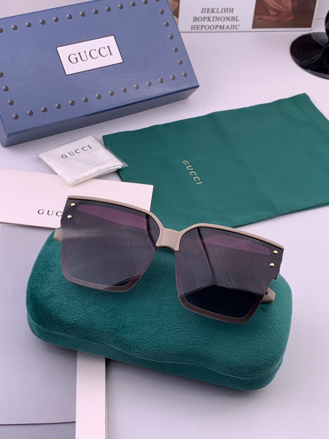 Gucci G7290 Metal Square Red Lens Sunglasses for Men & Women - 448722 - detail image 6