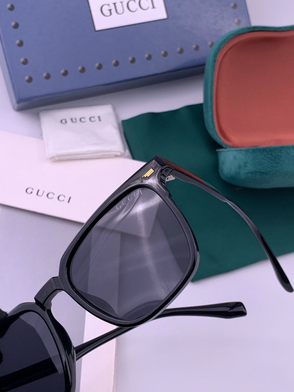 Gucci G12032 Polarized Square Gold Lens Sunglasses for Men & Women - 448727 - detail image 3