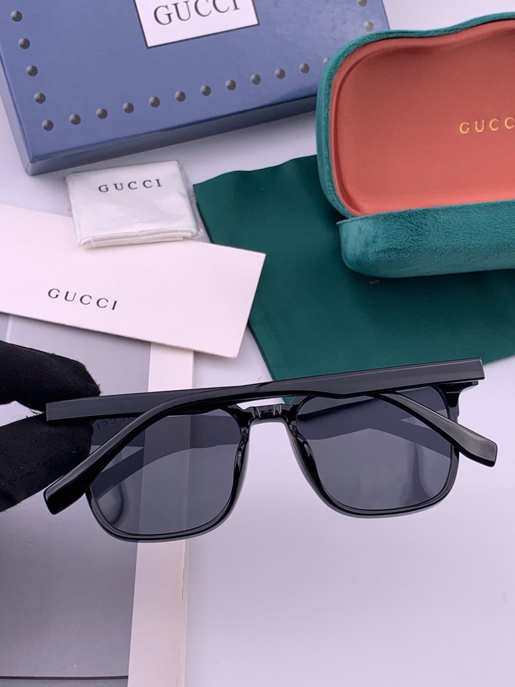 Gucci G12032 Polarized Square Gold Lens Sunglasses for Men & Women - 448727 - detail image 5