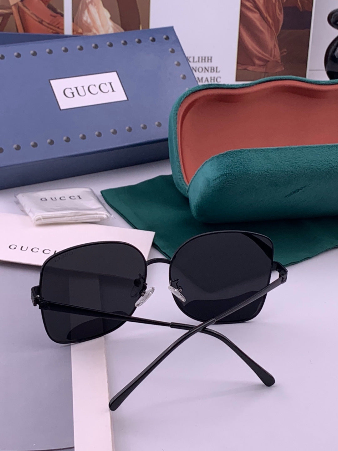 Gucci G6730 Metal Square Gold Lens Sunglasses for Men & Women - 448735 - detail image 6