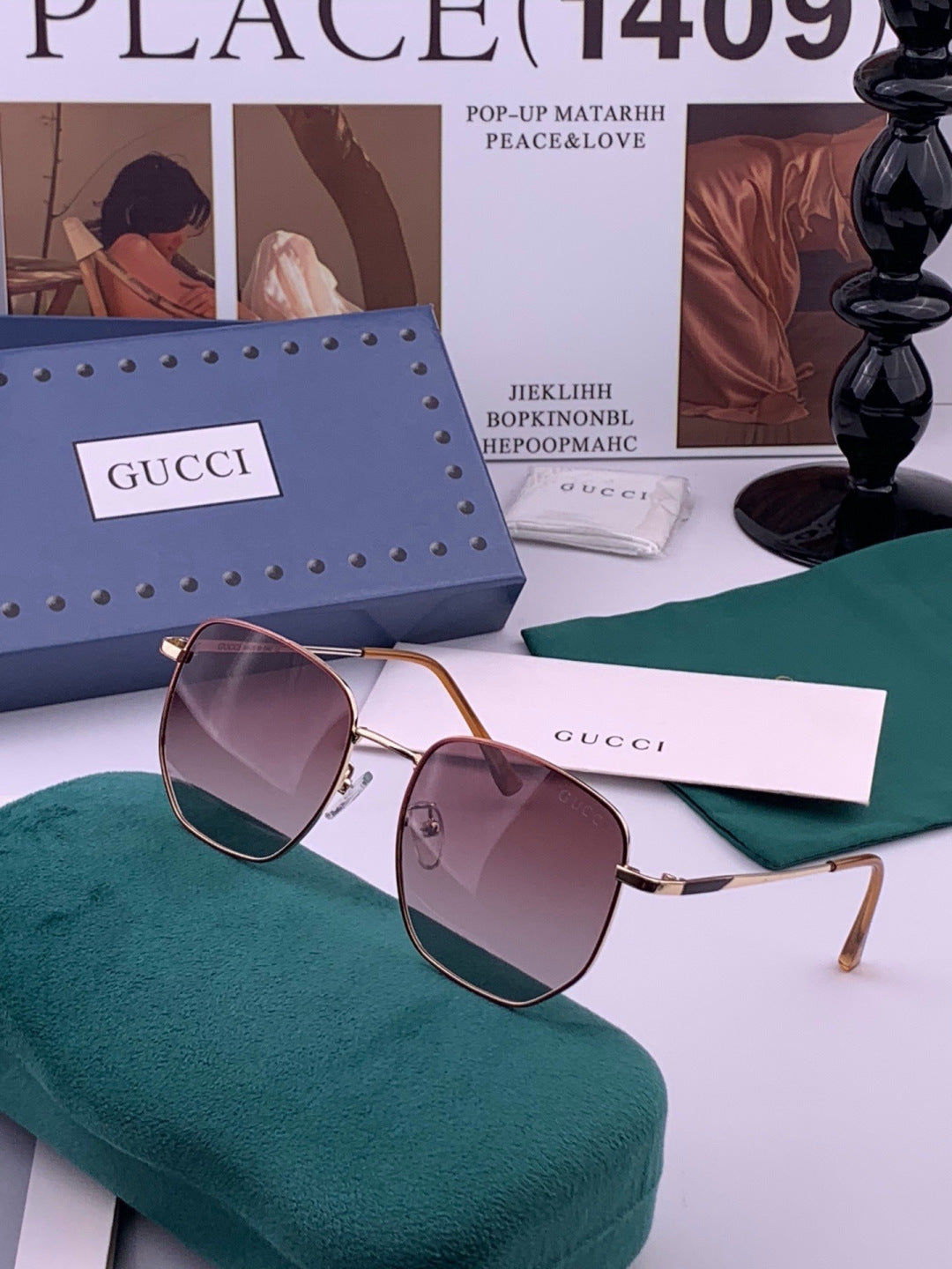 Gucci G9810 Polarized Oversized Black Lens Sunglasses for Men & Women - 448737 - detail image 2