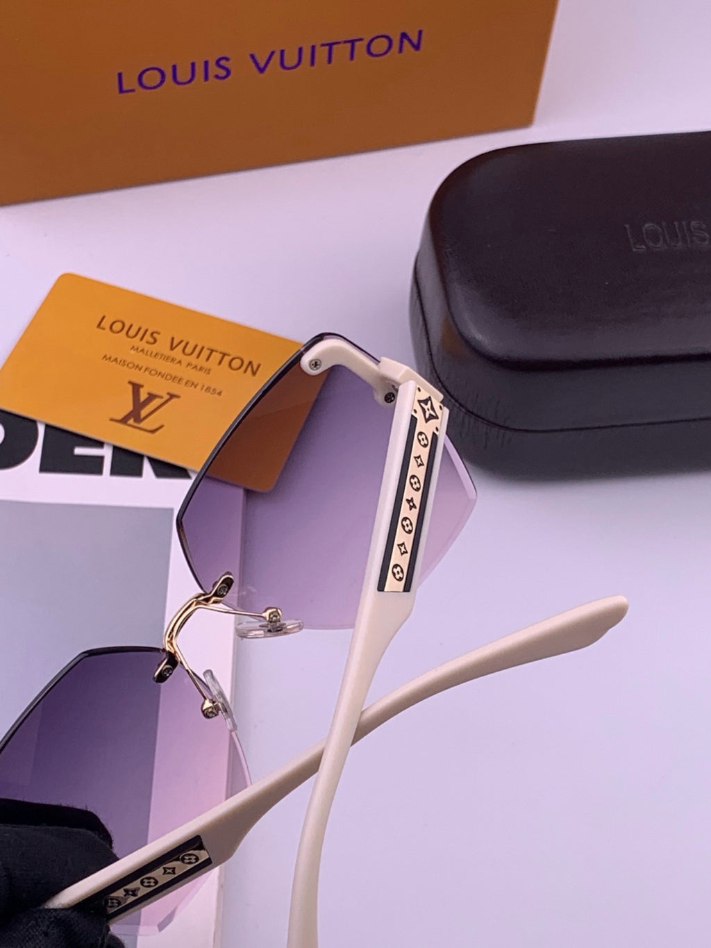 Louis Vuitton L6519 Polarized Square Brown Lens Sunglasses for Men & - 448514 - detail image 3