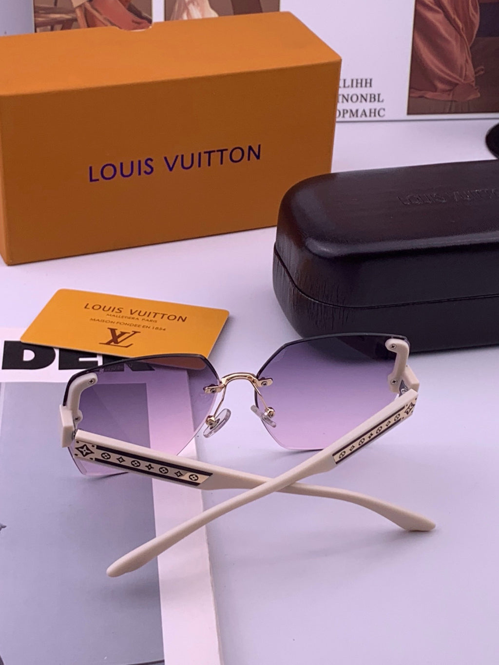 Louis Vuitton L6519 Polarized Square Brown Lens Sunglasses for Men & - 448514 - detail image 6