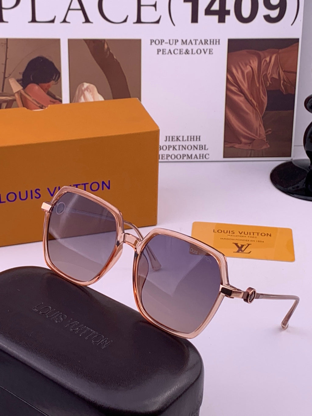 Louis Vuitton Polarized Square Brown Lens Sunglasses for Men & Women - 448516 - detail image 2