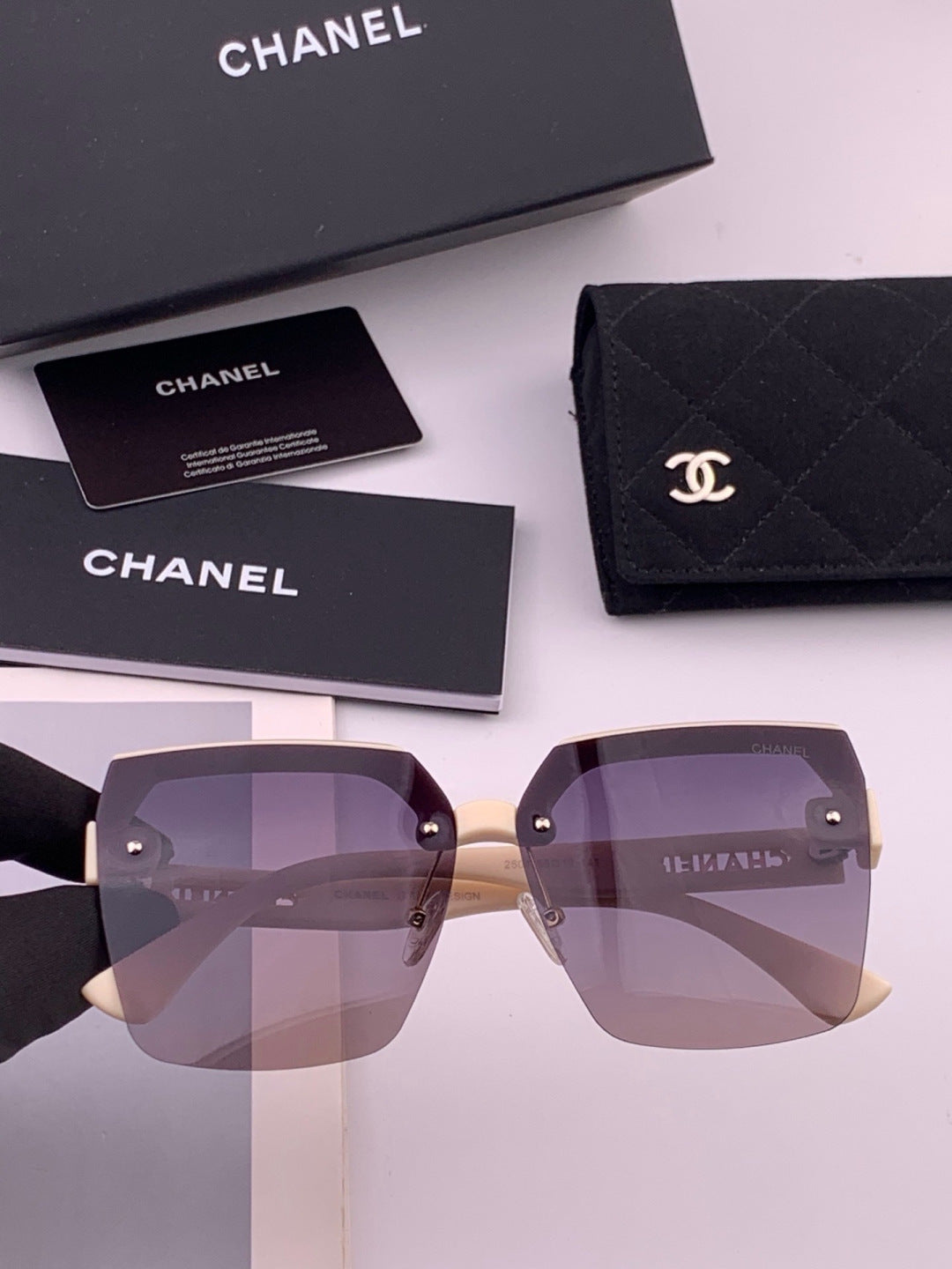 Chanel CH1250 Polarized Square Gold Lens Sunglasses for Women - 449053