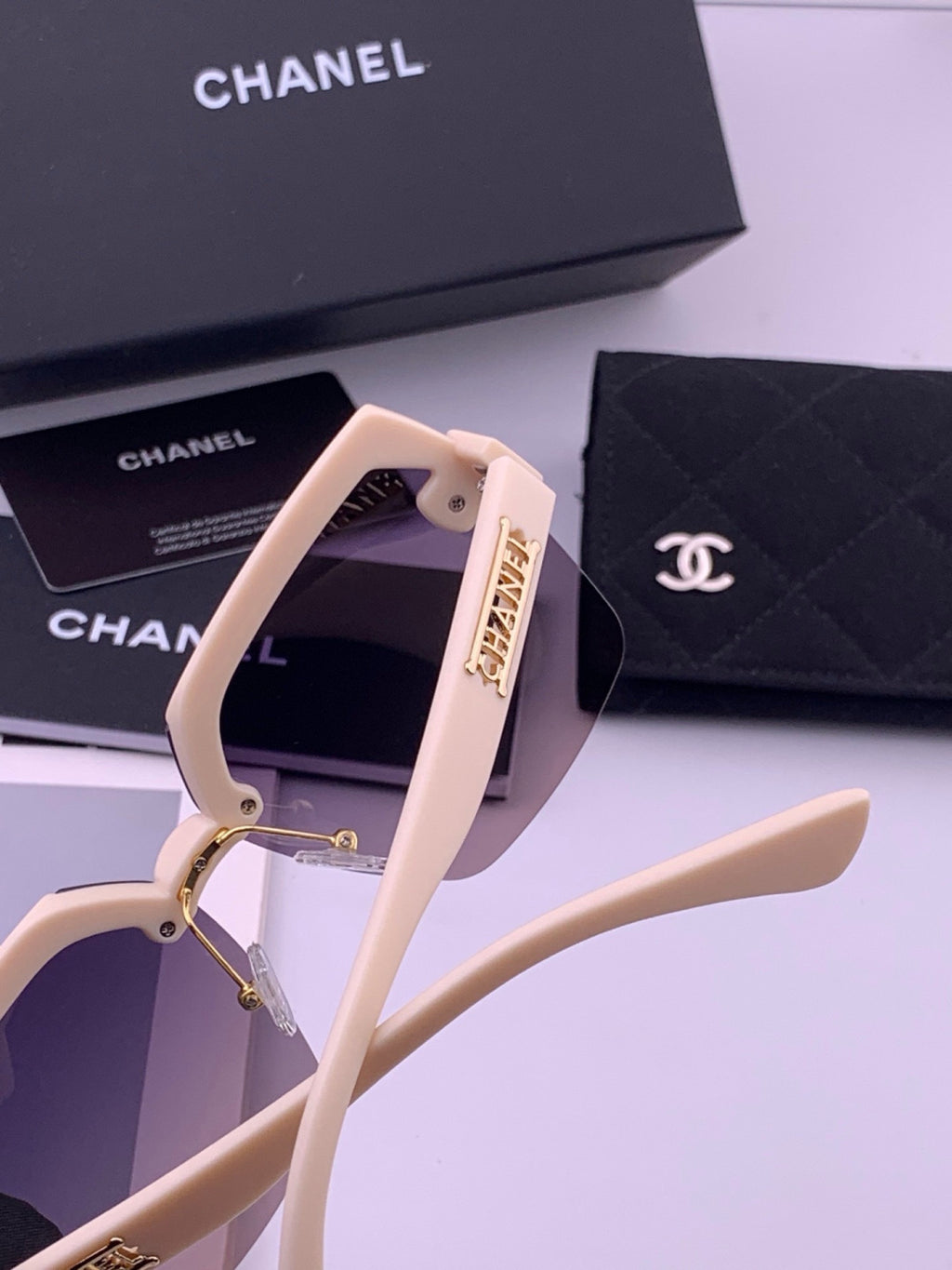 Chanel CH1250 Polarized Square Gold Lens Sunglasses for Women - 449053 - detail image 4