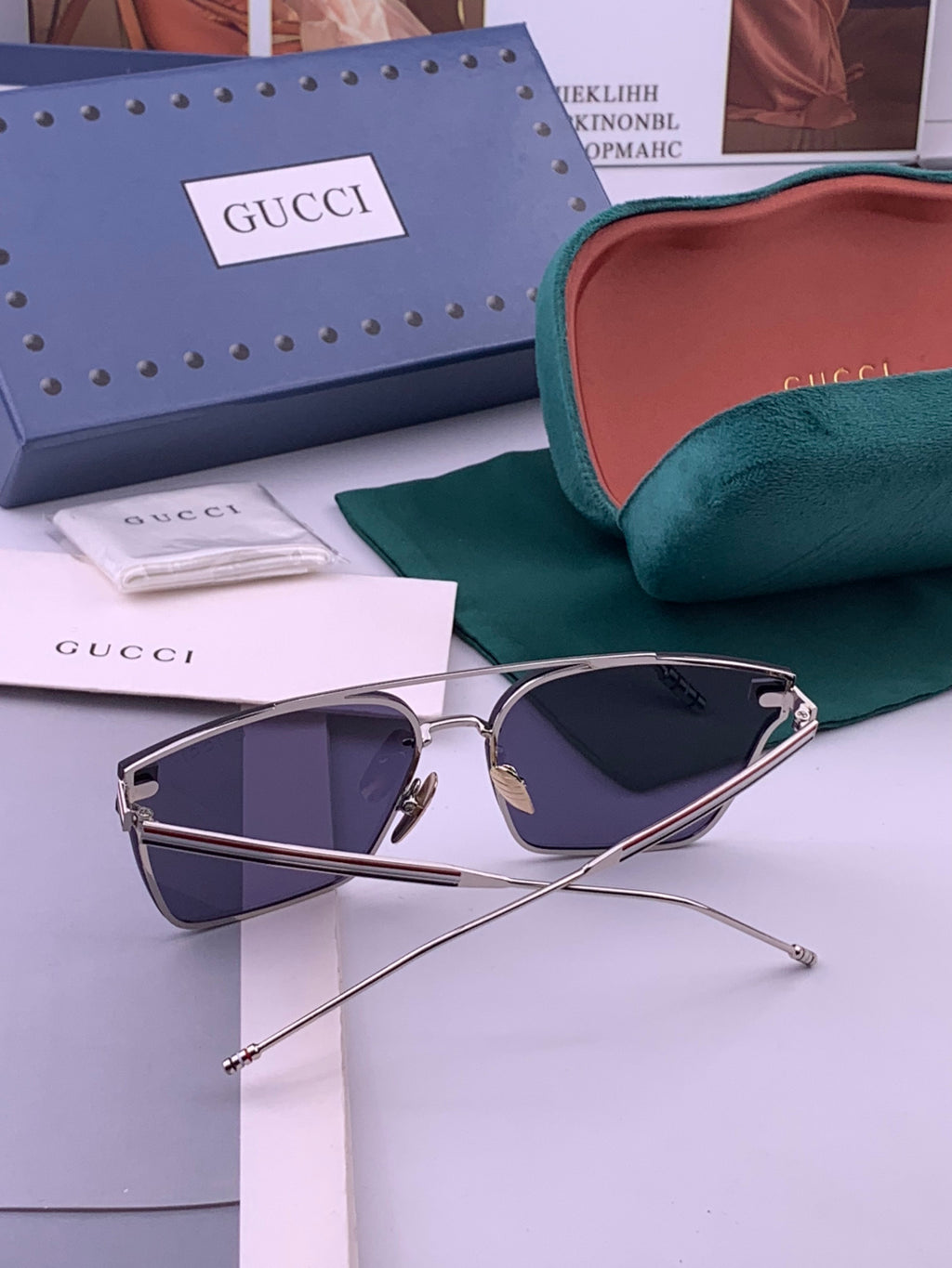 Gucci G3081 Polarized Aviator Gold Lens Sunglasses for Men & Women - 448741 - detail image 7