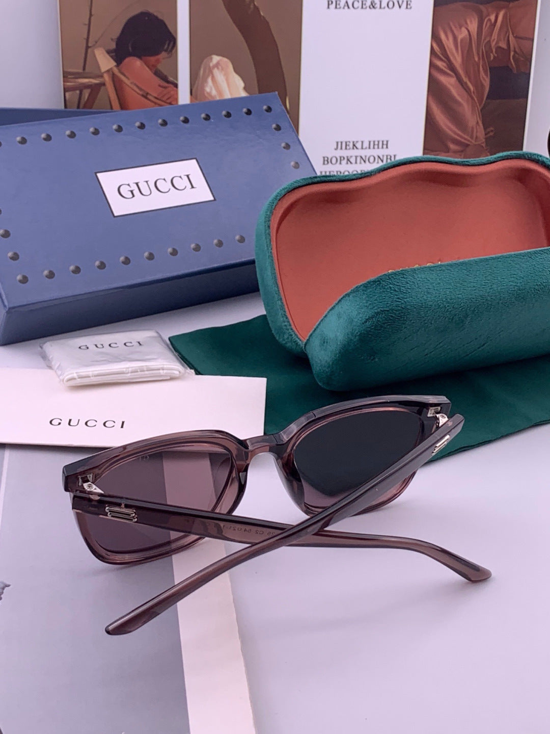 Gucci G57712 Polarized Square Red Lens Sunglasses for Women - detail image 6