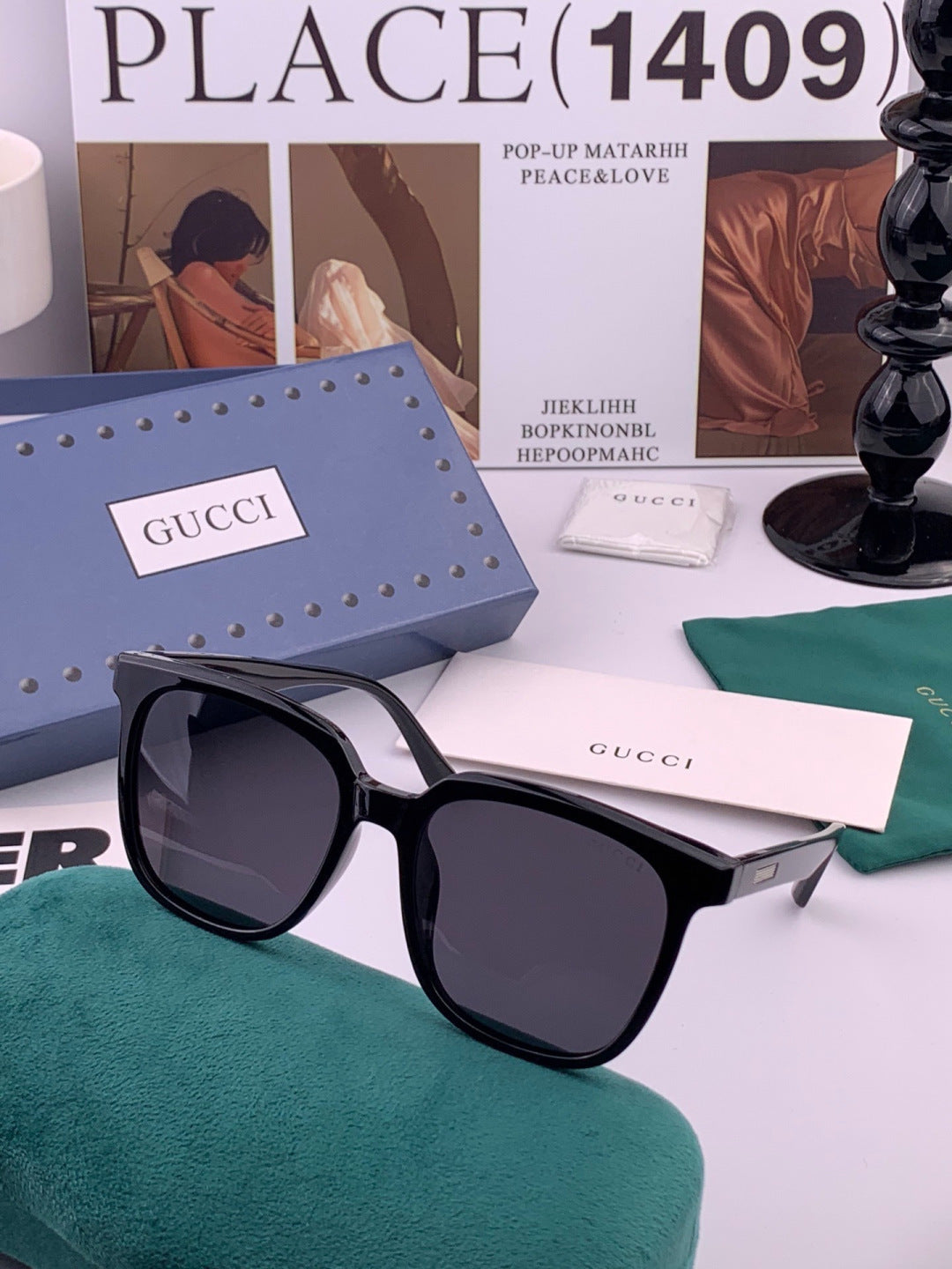 Gucci G2816 Polarized Square Orange Lens Sunglasses for Women - 448687 - detail image 2