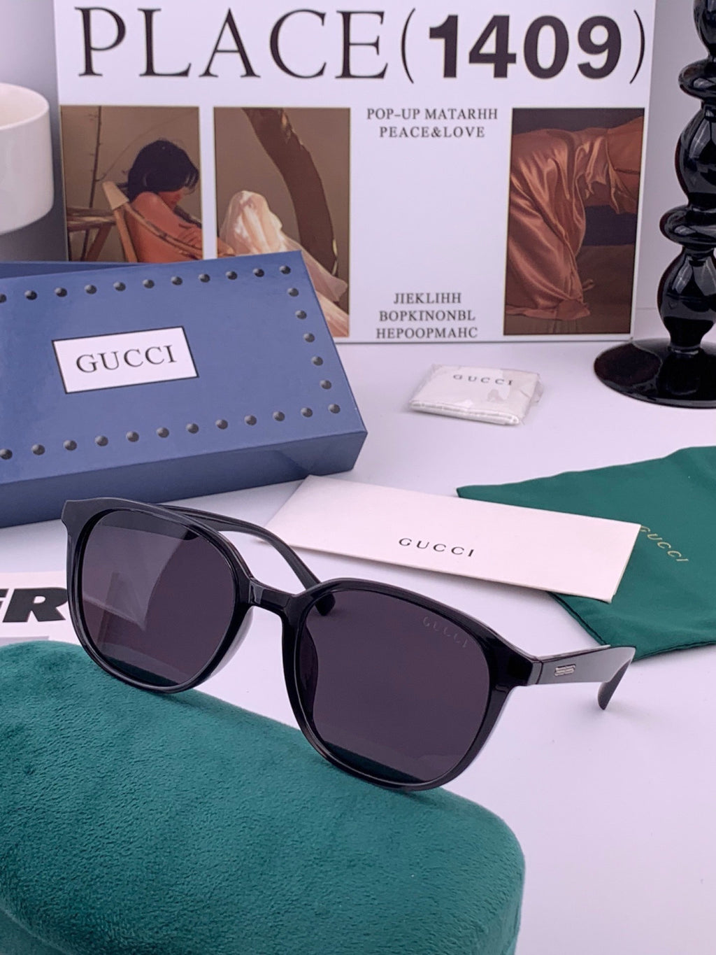 Gucci G4990 Polarized Square Orange Lens Sunglasses for Women - 448688 - detail image 2