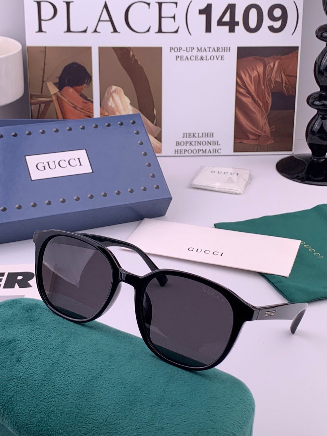 Gucci G4990 Polarized Square Orange Lens Sunglasses for Women - 448688 - detail image 3
