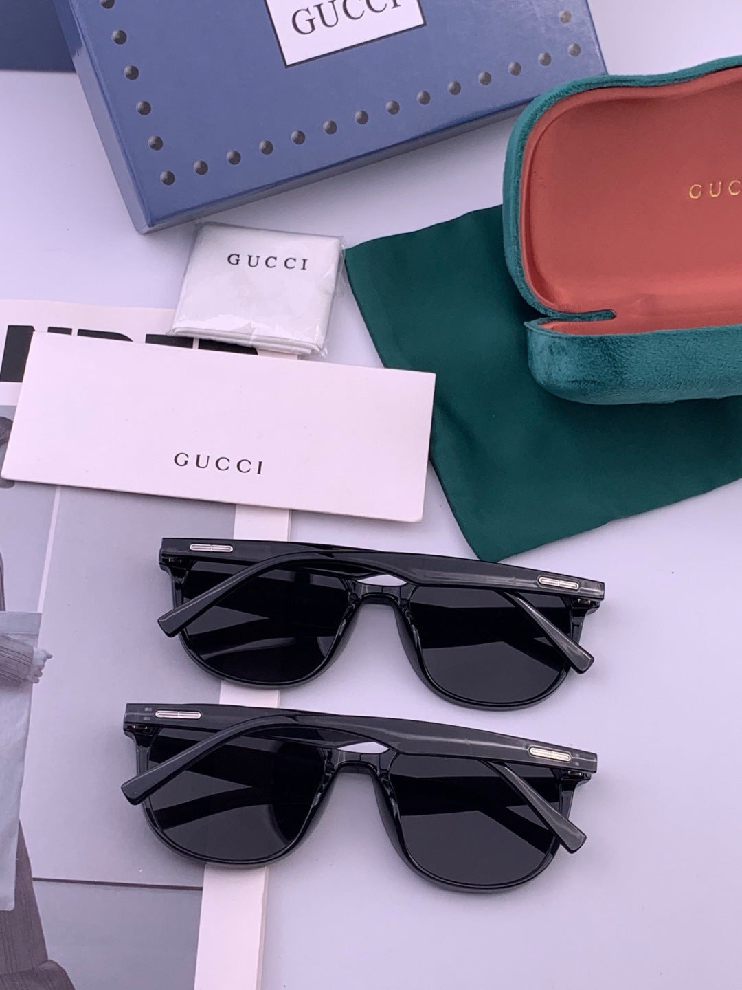 Gucci G4990 Polarized Square Orange Lens Sunglasses for Women - 448688 - detail image 5