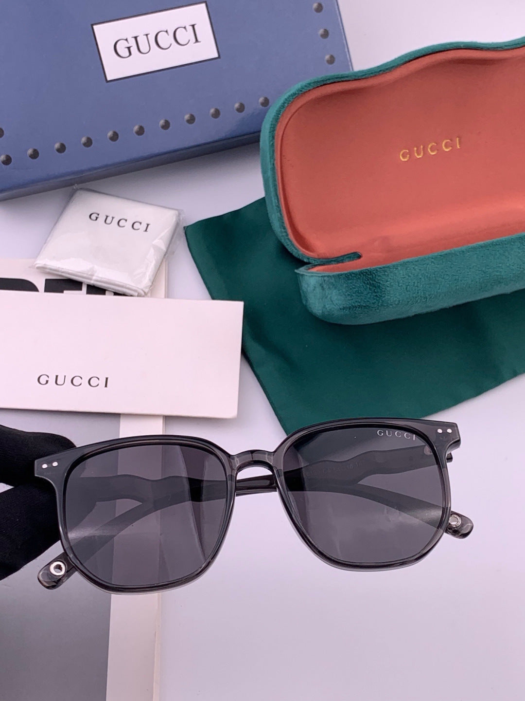 Gucci G0613 Polarized Square Black Lens Sunglasses for Women - 448689
