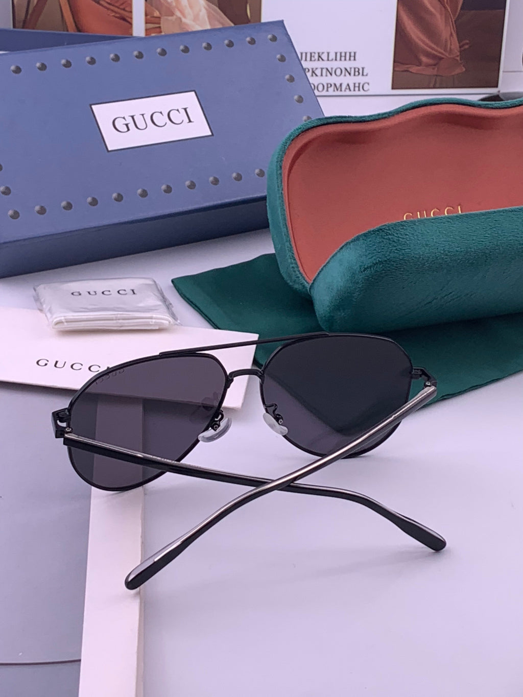 Gucci 5327 Polarized Aviator Gold Lens Sunglasses for Men & Women - 448703 - detail image 7